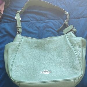 Coach Mint Green Leather Shoulder Bag